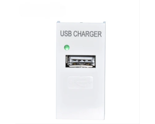 Модуль USB зарядний 1×USB-A 5V/2.1A Smartdust SK-M202 — ½ модуля (EU)
